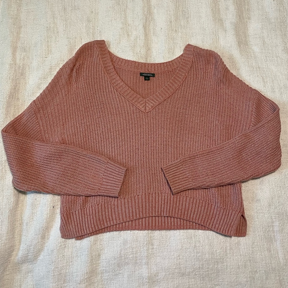 Wild Fable Pink Crop Sweater